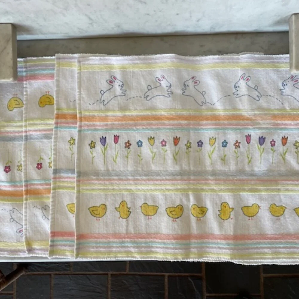 blossoms&blooms Placemats (4) Bunny, Chick, Floral Stripe Pattern from K…